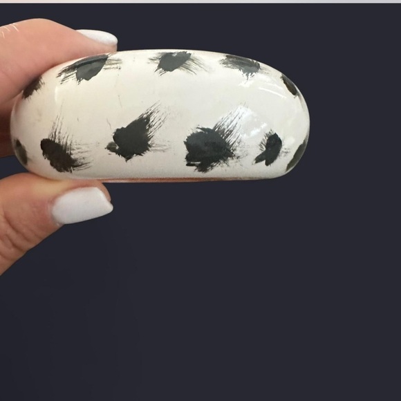 Jewelry - Black and White Polka Dot Bangle